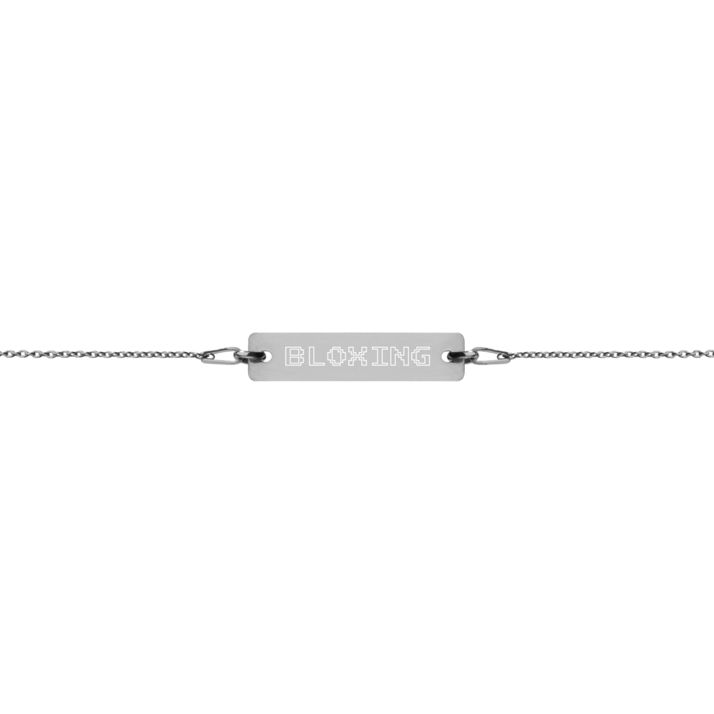 Engraved Silver Bar Chain Bracelet